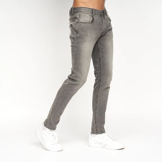 Crosshatch Mens Sheldons Slim Jeans (Light Grey) - Image 6