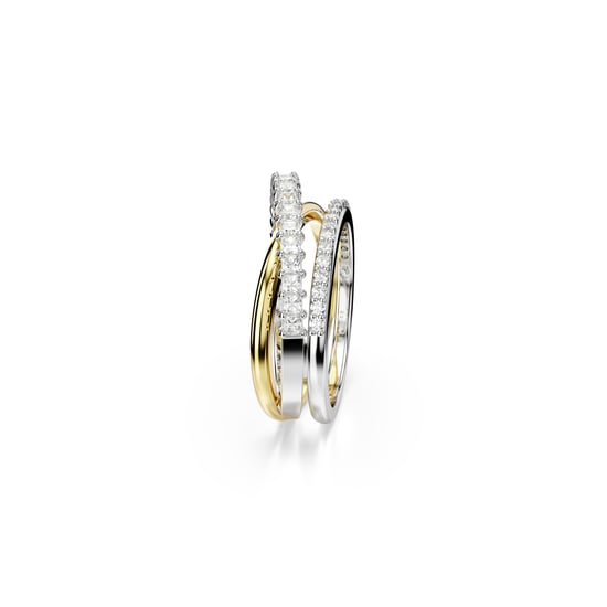 Swarovski 'Hyperbola' Women's Base Metal Ring - Silver/Gold 5689729 - Image 4