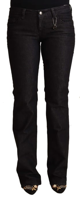 Jeans ajustados de cintura baja de algodón negro para mujer de Costume National - Image 1