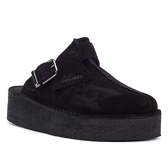 Clarks Original Trek Wedge Women's Black Suede Mules - Image 2