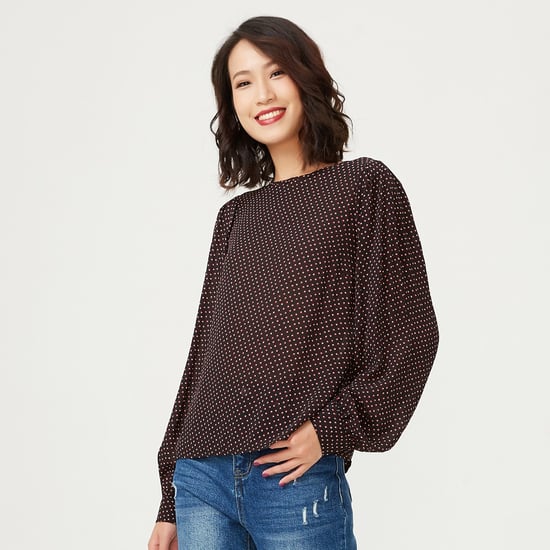 Round neck blouse and mini square prints - Image 3