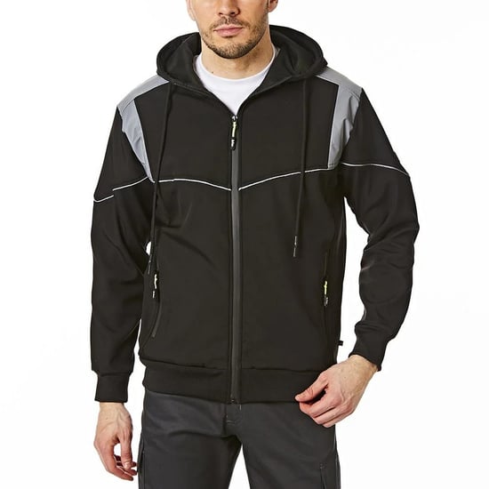 Lee Cooper Mens Reflective Hooded Jacket (Black) - Image 5