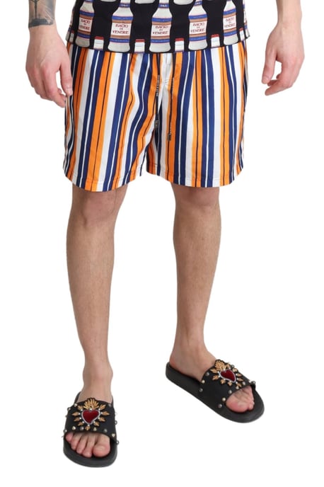Bañador de playa a rayas multicolor para hombre de Dolce & Gabbana - Image 4