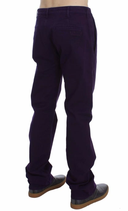 Pantalones de algodón elástico morado GF Ferre para hombre - Image 4