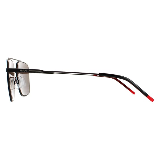 Gafas de sol cuadradas para hombre Hugo de Hugo Boss en negro mate y gris - Image 3