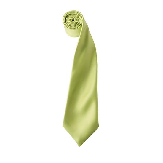 Premier Mens Plain Satin Tie (Narrow Blade) (Pack of 2) (Lime) - Image 1