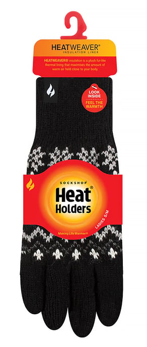 Heat Holders - Ladies Soft Thermal Gloves - Black