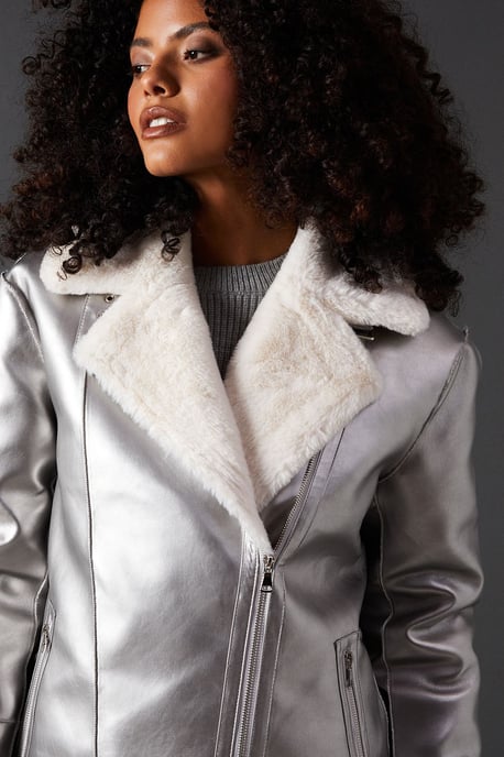 Metallic Aviator Jacket