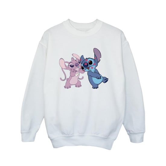 Disney Girls Lilo & Stitch Kisses Sweatshirt (White) - Image 1