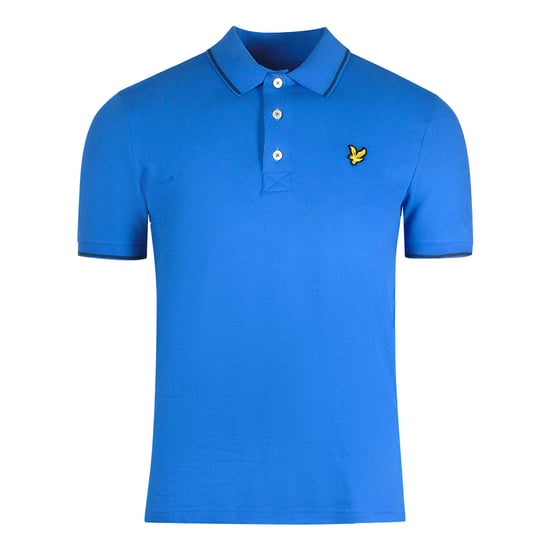 Polo azul primavera con cuello ribeteado de Lyle & Scott - Image 1