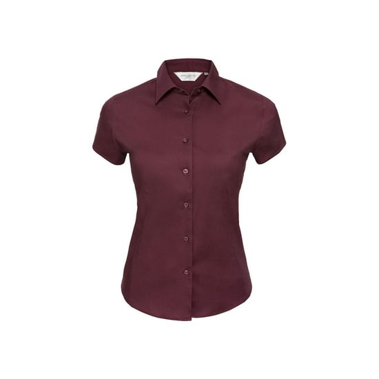 Russell Collection Womens/Ladies Easy-Care Fitted Short-Sleeved Shirt (Port) - Image 1