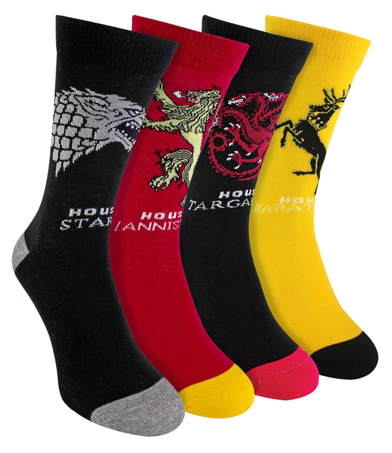 4 pares de calcetines para hombre de Juego de Tronos | Calcetines de la Casa del Dragón GOT - Surtido - Image 1