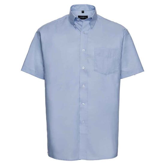Russell Collection Mens Classic Oxford Short-Sleeved Shirt (Oxford Blue) - Image 1