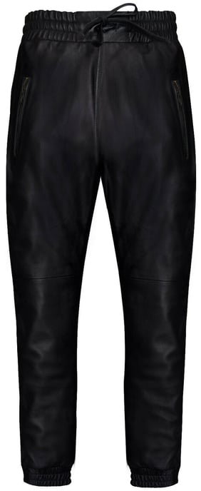 Mens Leather Jogging Bottoms-Boston