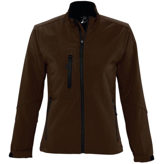 SOLS Womens/Ladies Roxy Soft Shell Jacket (Breathable, Windproof And Water Resistant) (Dark Chocolate) - Image 1
