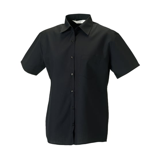 Russell Collection Womens/Ladies Poplin Easy-Care Short-Sleeved Formal Shirt (Black) - Image 1
