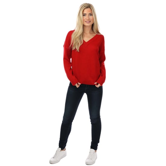 Women's Brave Soul V-Neck Jumper in Red