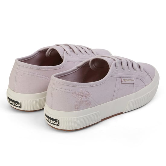 Superga Womens/Ladies Leaves Natural Dyed Embroidered Trainers (Pink Magenta Leaves) - Image 2