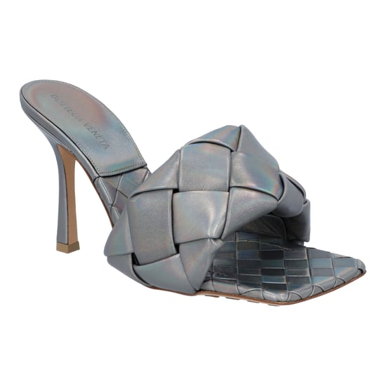 Bottega Veneta Women Lido Padded Mule in silver Lambskin - Image 1