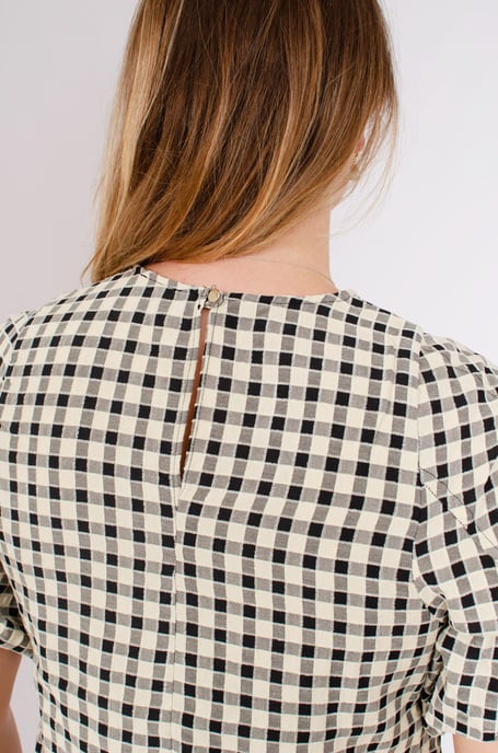 Check Puff Sleeve Top