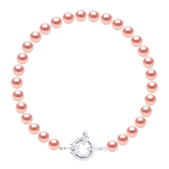 DIADEMA - Bracelet - Real Freshwater Pearls - Pink - Silver