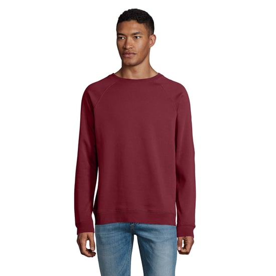 SOLS Unisex Adult Space Organic Raglan Sweatshirt (Burgundy) - Image 4