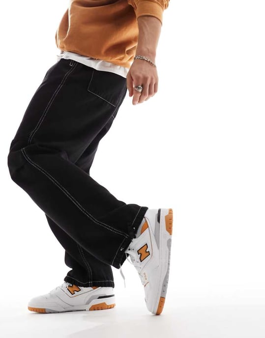 New Balance Unisex 650 trainers in white and orange