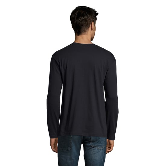 SOLS Mens Monarch Long-Sleeved T-Shirt (Navy) - Image 2