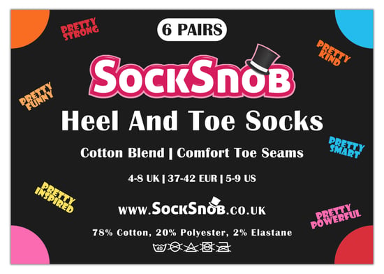 Pretty Womens Pack de 6 Pares de Calcetines Happy Colourful Kind Funny Socks - Image 2