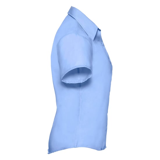 Russell Collection Ladies/Womens Short Sleeve Ultimate Non-Iron Shirt (Bright Sky) - Image 3