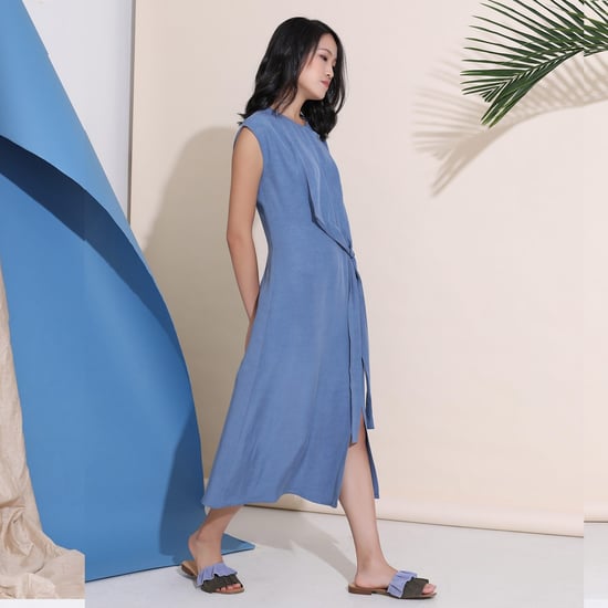 Side tie minimalist midi dress - Image 3