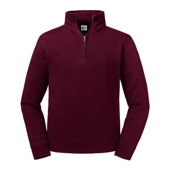Russell Mens Authentic Zip Neck Sweatshirt (Burgundy) - Image 1
