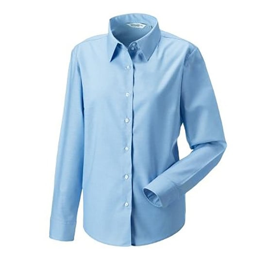 Russell Collection Ladies/Womens Long Sleeve Easy Care Oxford Shirt (Oxford Blue)