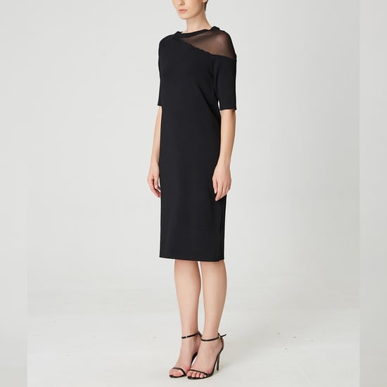 Minimalist jersey dress with asymmetrical cutting - Image 4