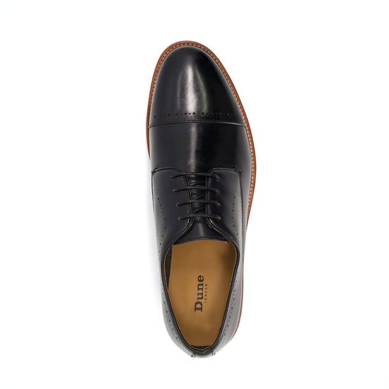 Dune Mens SAVION Leather Perforated Toe-Cap Derby Shoes - Image 3