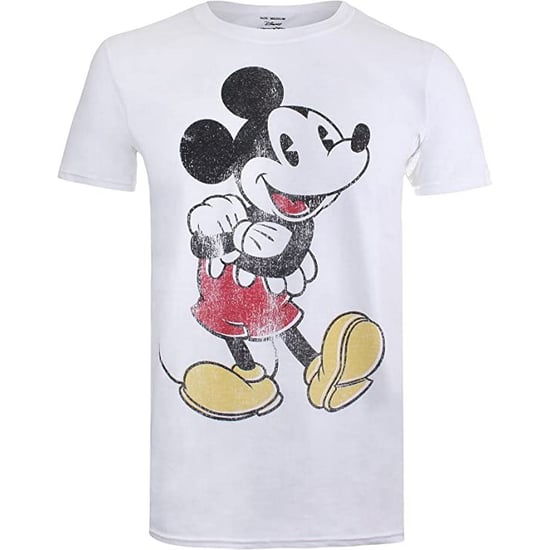 Disney Mens Mickey Mouse Vintage T-Shirt (White/Black/Red)
