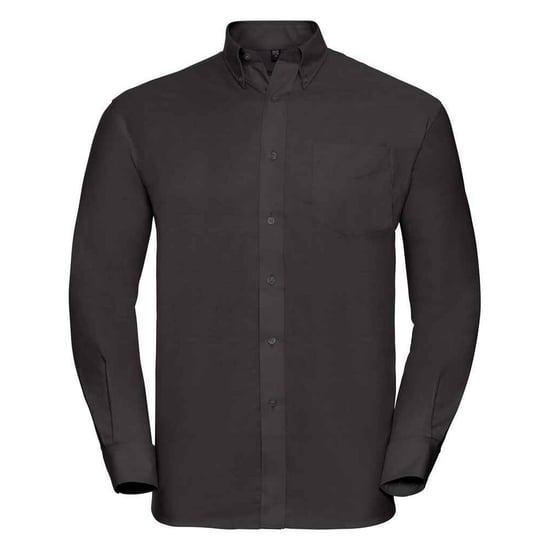Russell Collection Mens Oxford Long-Sleeved Formal Shirt (Black) - Image 1