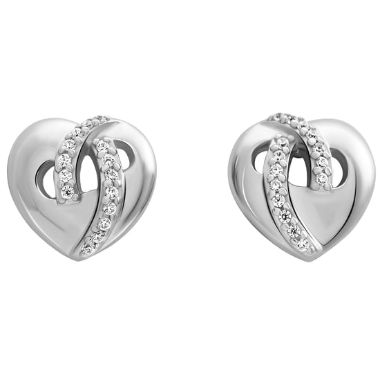 Orphelia 'Amore' Women's 925 Sterling Silver Stud Earrings - Silver ZO-7577 - Image 2