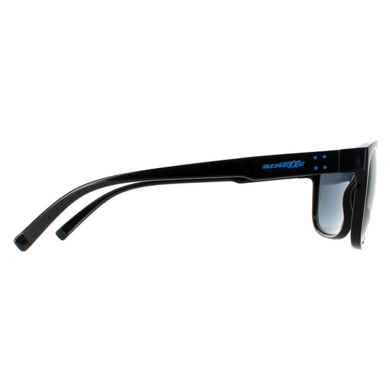 Gafas de sol polarizadas Arnette Rectangle para hombre en negro brillante y gris oscuro - Image 4