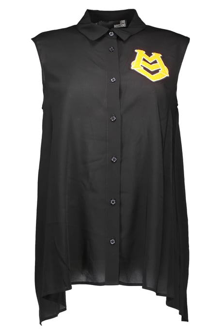 Camiseta de viscosa negra para mujer Love Moschino - Image 1