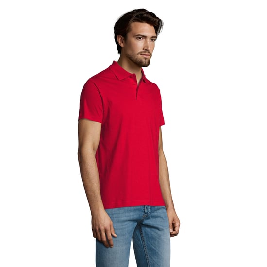 SOLS Mens Prescott Jersey Polo Shirt (Red) - Image 3