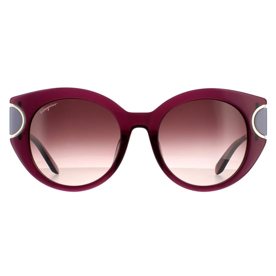 Gafas de sol Cat Eye para mujer Salvatore Ferragamo en violeta, marrón y degradado de vino. - Image 1