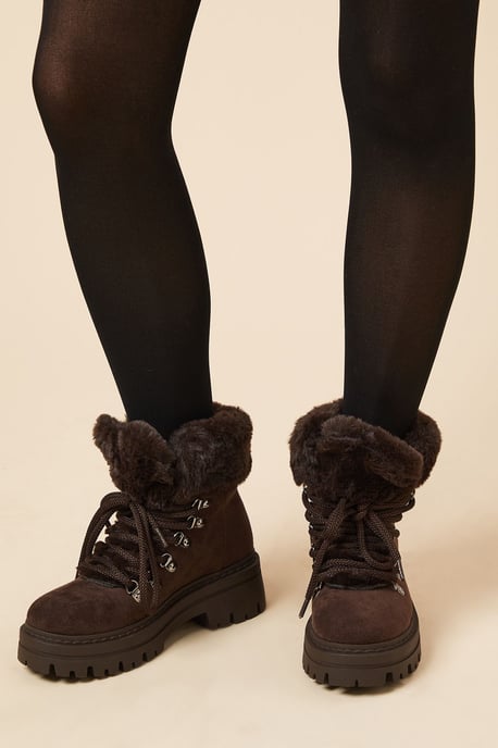 Tavia Faux Fur Lined Cosy Hiker Ankle Boot