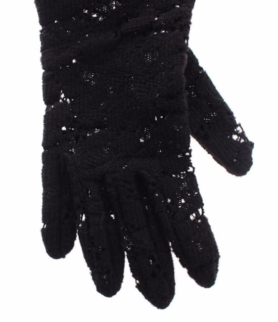 Guantes para mujer de piel de cordero y lana con encaje negro de Dolce & Gabbana - Image 5