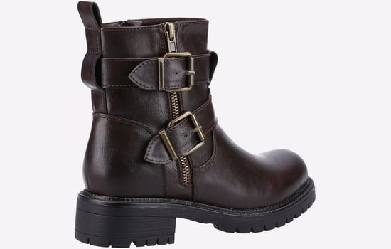 Divaz Sarah Vegan Zip Biker Boots Womens