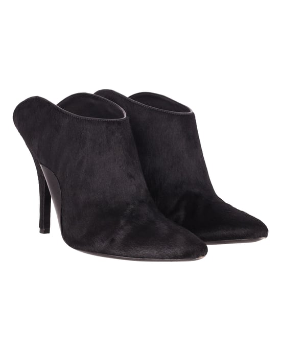 Alexander Wang Miranda Pony Mules in Black Wool - Image 3