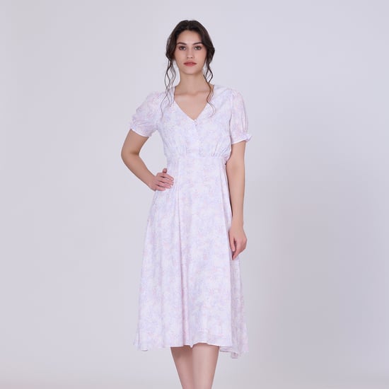Flared empire dress with liberty print - Image 2