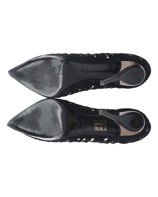 Jimmy Choo Lasercut Romy Pumps Black Suede - Image 6