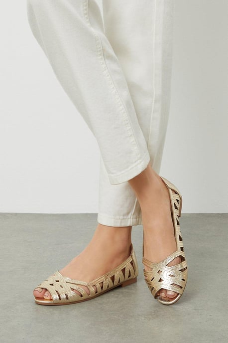 Prim Peep Toe Ballet Flats - Image 1