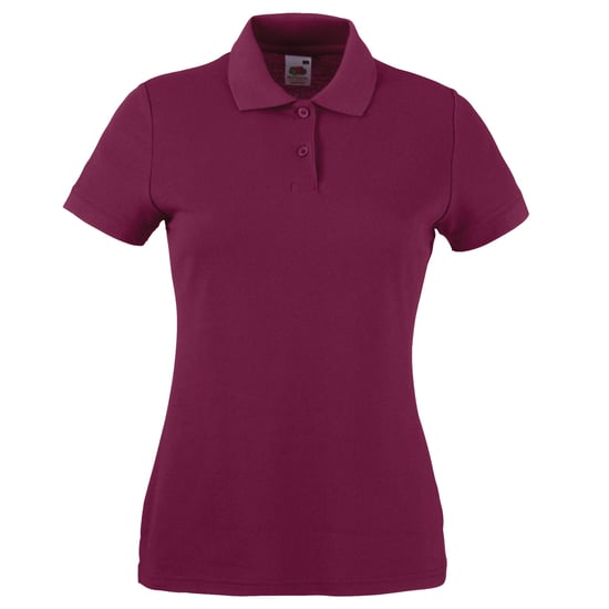 Fruit Of The Loom Womens Lady-Fit 65/35 Short Sleeve Polo Shirt (Burgundy) - Image 1